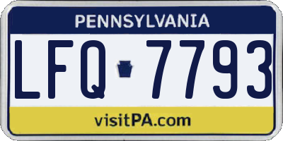 PA license plate LFQ7793