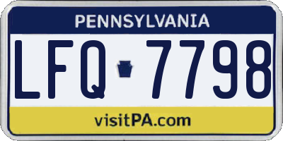 PA license plate LFQ7798