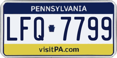 PA license plate LFQ7799