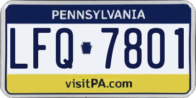 PA license plate LFQ7801