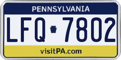 PA license plate LFQ7802