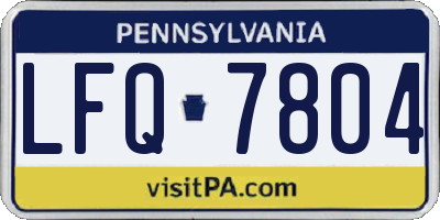 PA license plate LFQ7804