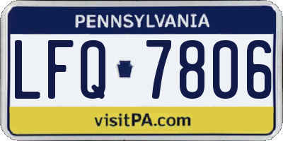 PA license plate LFQ7806