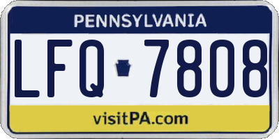 PA license plate LFQ7808