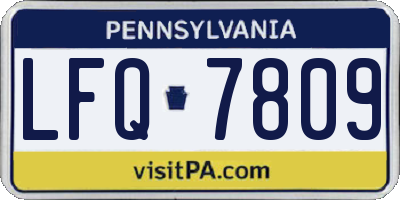 PA license plate LFQ7809