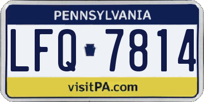 PA license plate LFQ7814