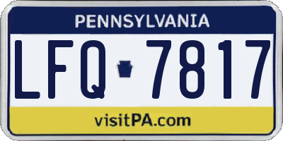 PA license plate LFQ7817
