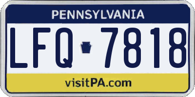 PA license plate LFQ7818