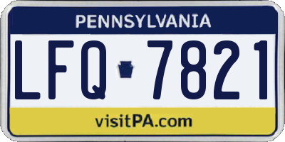 PA license plate LFQ7821