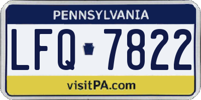 PA license plate LFQ7822