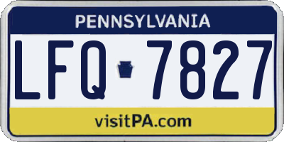 PA license plate LFQ7827