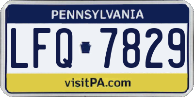 PA license plate LFQ7829