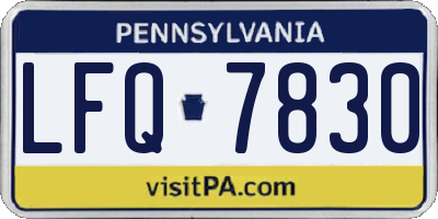 PA license plate LFQ7830
