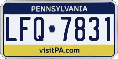 PA license plate LFQ7831
