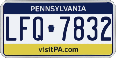 PA license plate LFQ7832