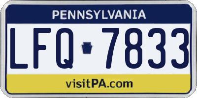 PA license plate LFQ7833