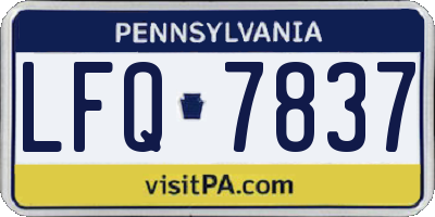 PA license plate LFQ7837
