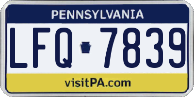 PA license plate LFQ7839