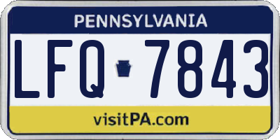PA license plate LFQ7843