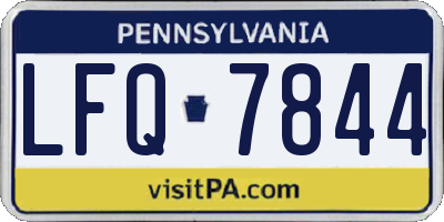 PA license plate LFQ7844