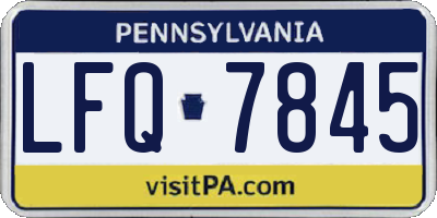 PA license plate LFQ7845
