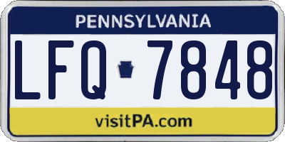 PA license plate LFQ7848