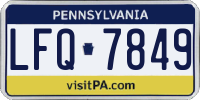 PA license plate LFQ7849