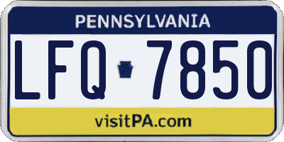 PA license plate LFQ7850