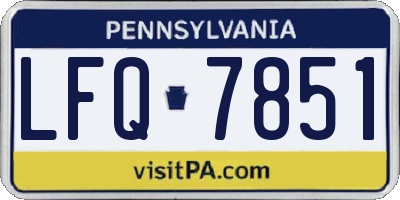 PA license plate LFQ7851