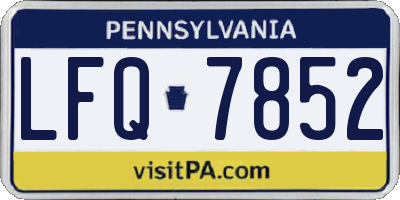 PA license plate LFQ7852