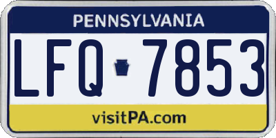 PA license plate LFQ7853
