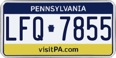 PA license plate LFQ7855