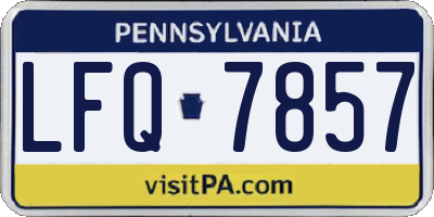 PA license plate LFQ7857
