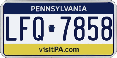 PA license plate LFQ7858