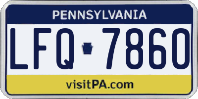PA license plate LFQ7860