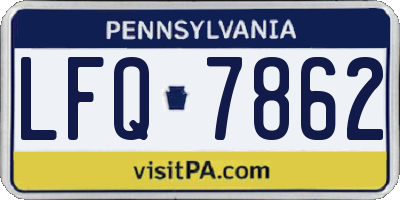 PA license plate LFQ7862