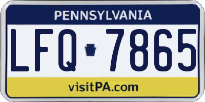 PA license plate LFQ7865