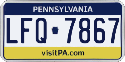 PA license plate LFQ7867