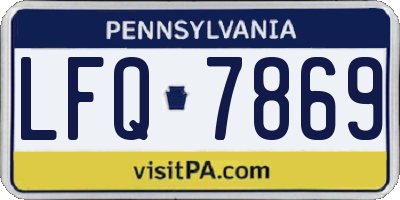 PA license plate LFQ7869
