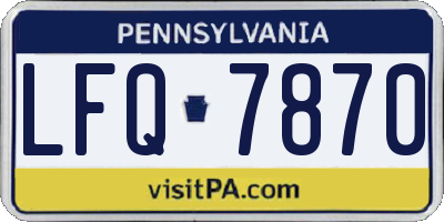 PA license plate LFQ7870