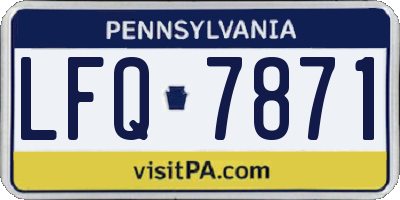 PA license plate LFQ7871