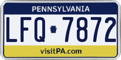 PA license plate LFQ7872
