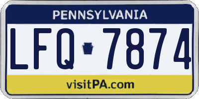 PA license plate LFQ7874