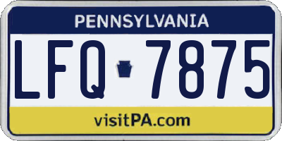 PA license plate LFQ7875