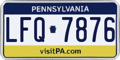 PA license plate LFQ7876