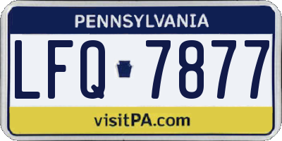 PA license plate LFQ7877