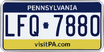 PA license plate LFQ7880