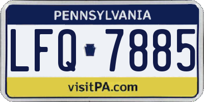 PA license plate LFQ7885