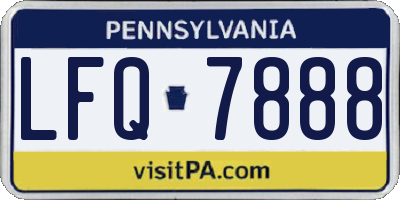 PA license plate LFQ7888