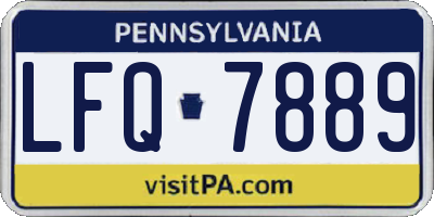 PA license plate LFQ7889